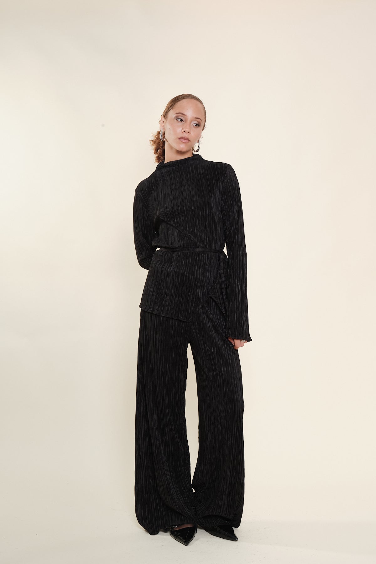 Pantalón Ivi Pleated Negro