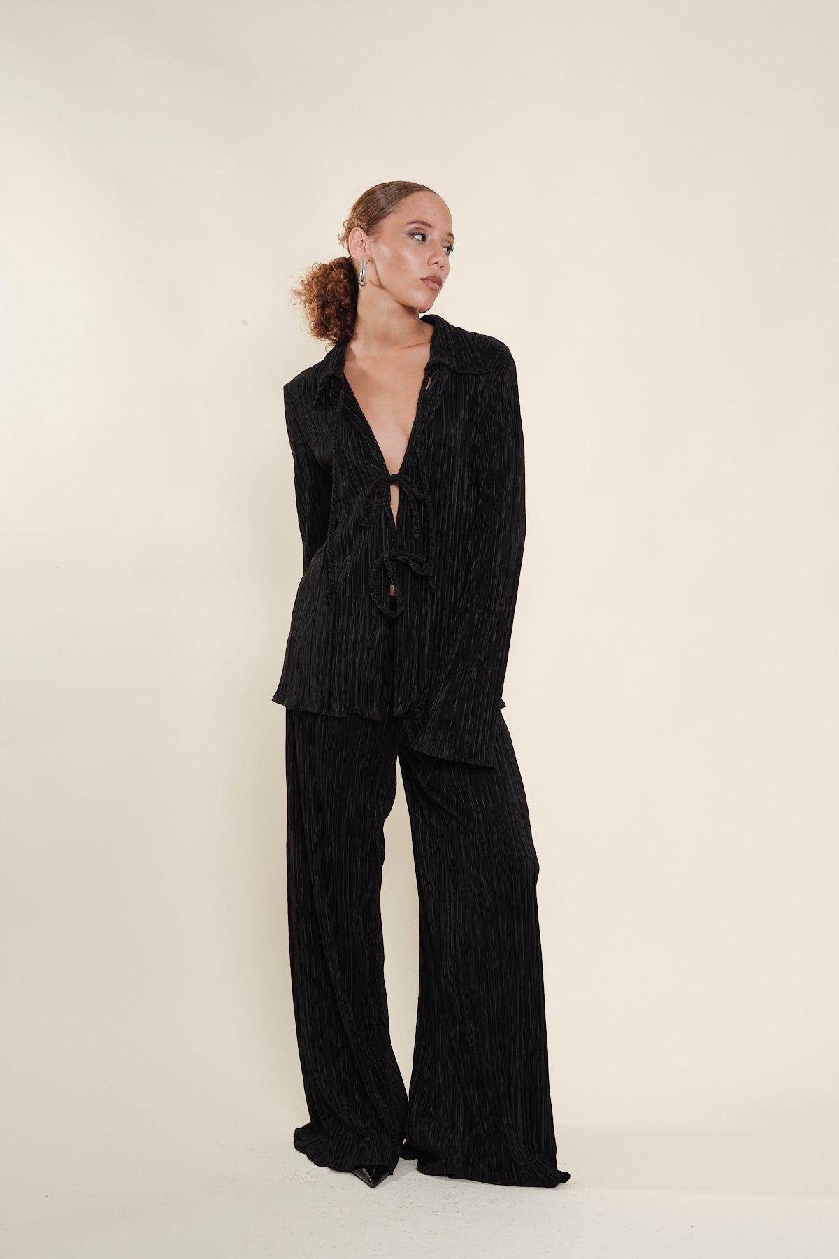 Pantalón Ivi Pleated Negro