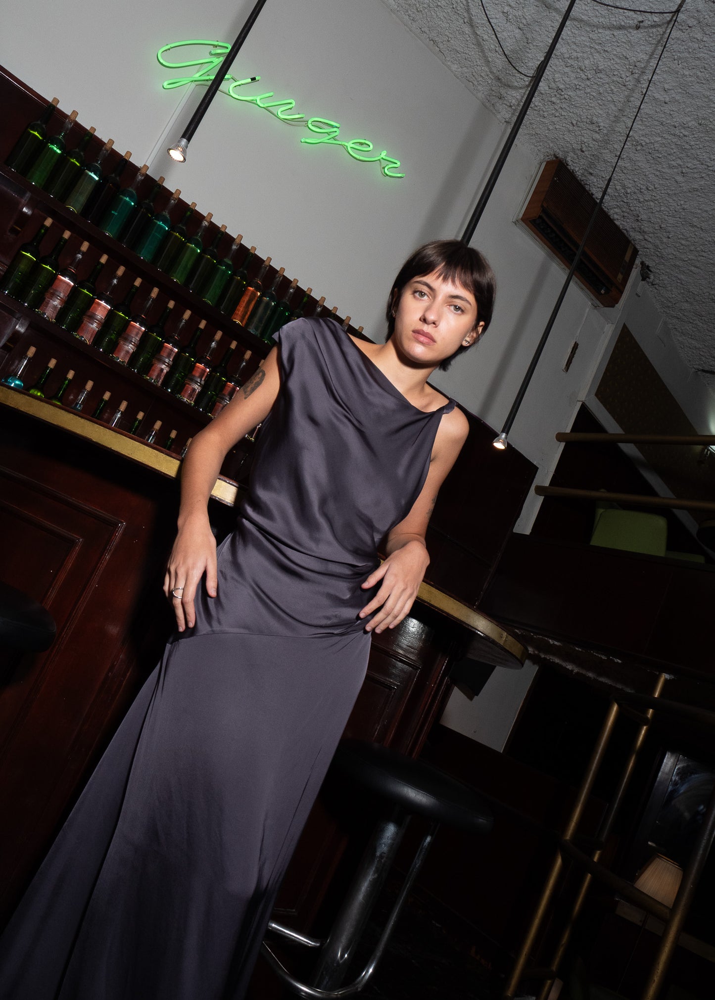 Vestido Tuin Satin Grey
