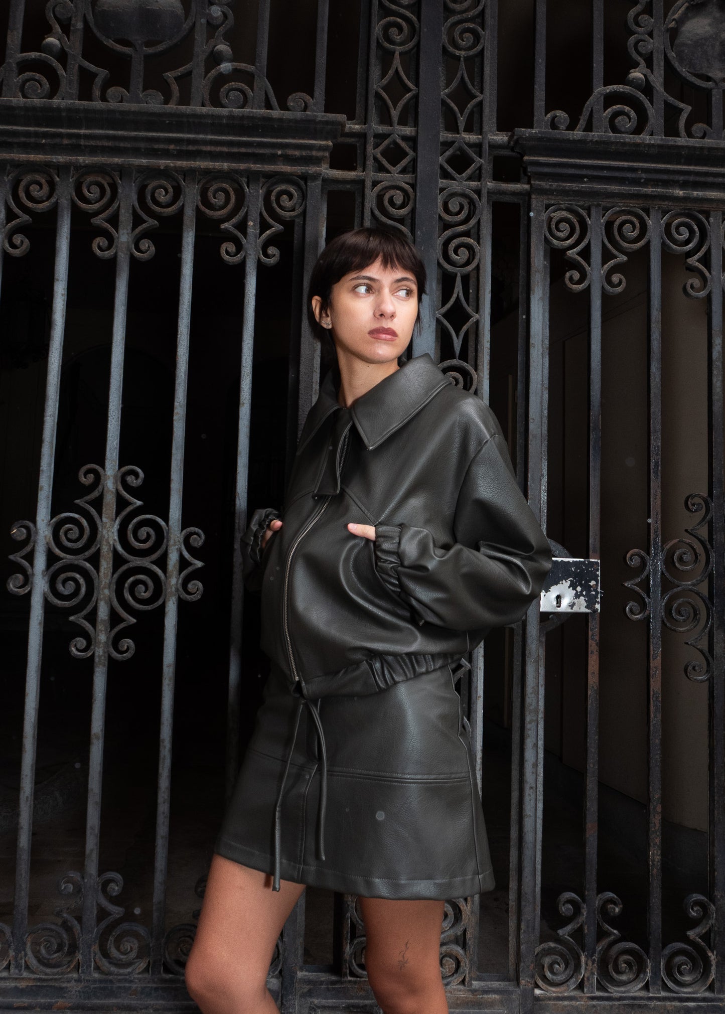 Botan Bomber Kakhi 'Vegan Leather'