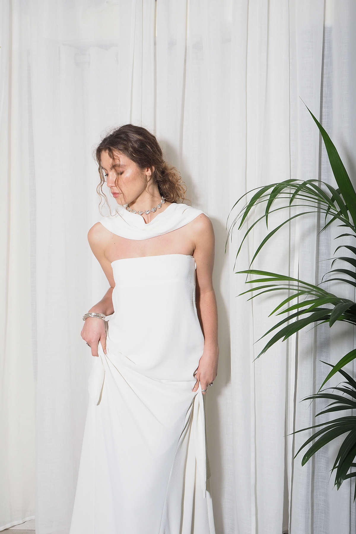 ivory tube dress Beige/Ivory Shelley Reversible Maxi Dress