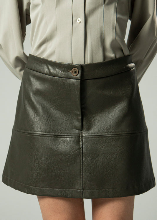 Minifalda Bimi Kakhi 'Vegan Leather'