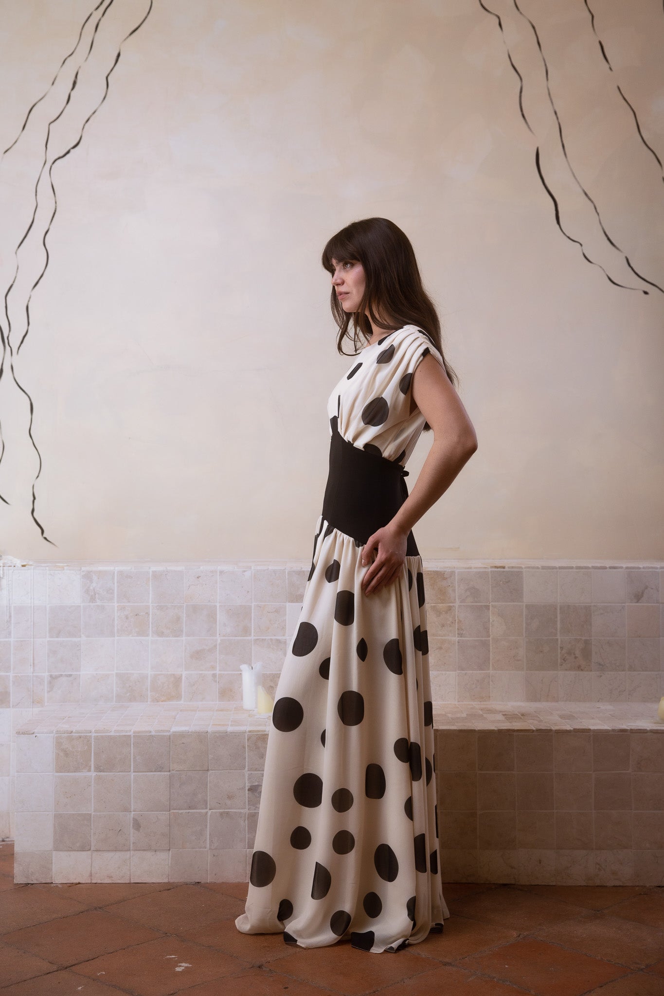 Margo Polka Cream Dress