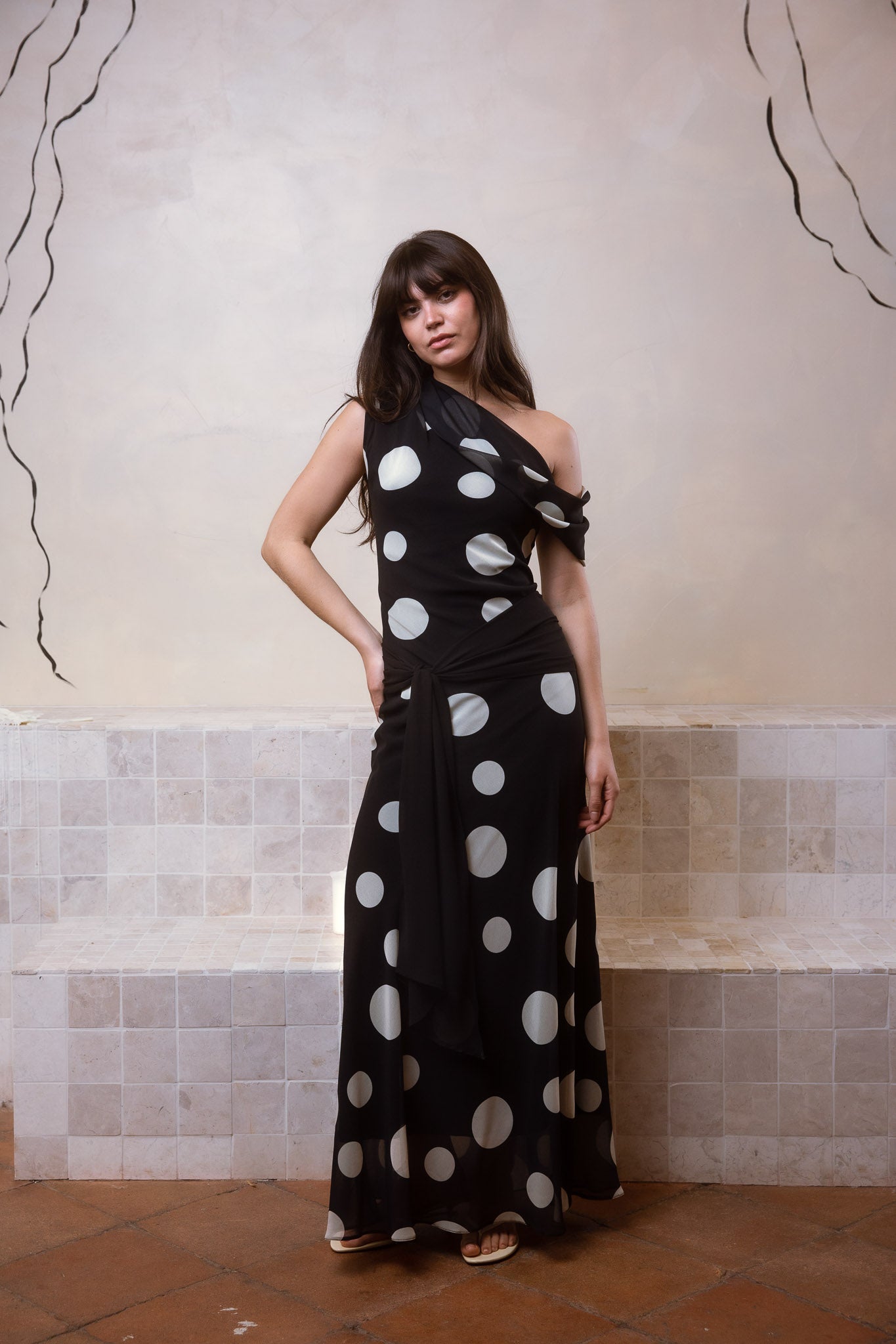 Vestido Luca Polka Black