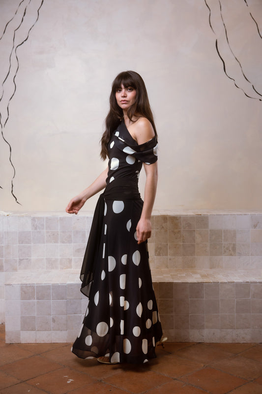 Vestido Luca Polka Black