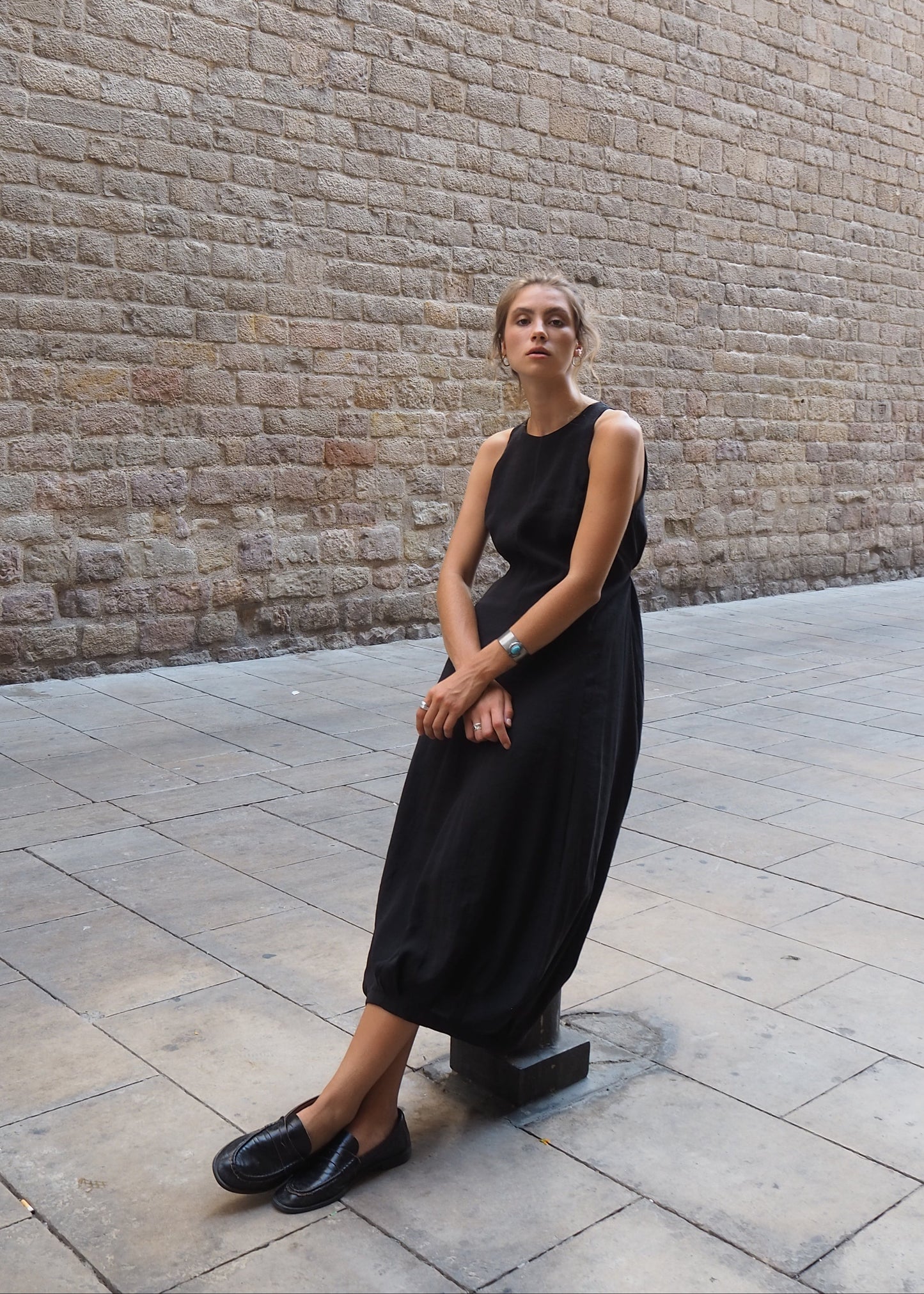 Vestido Yuno Cupro Negro
