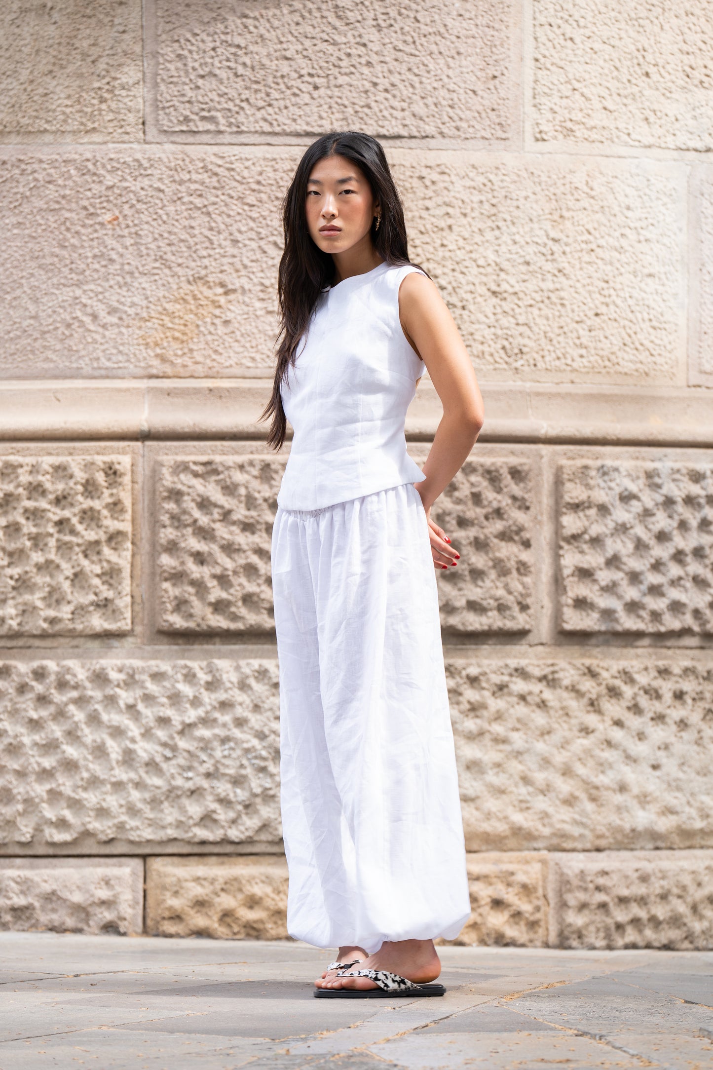Cali White Top (100% Linen)