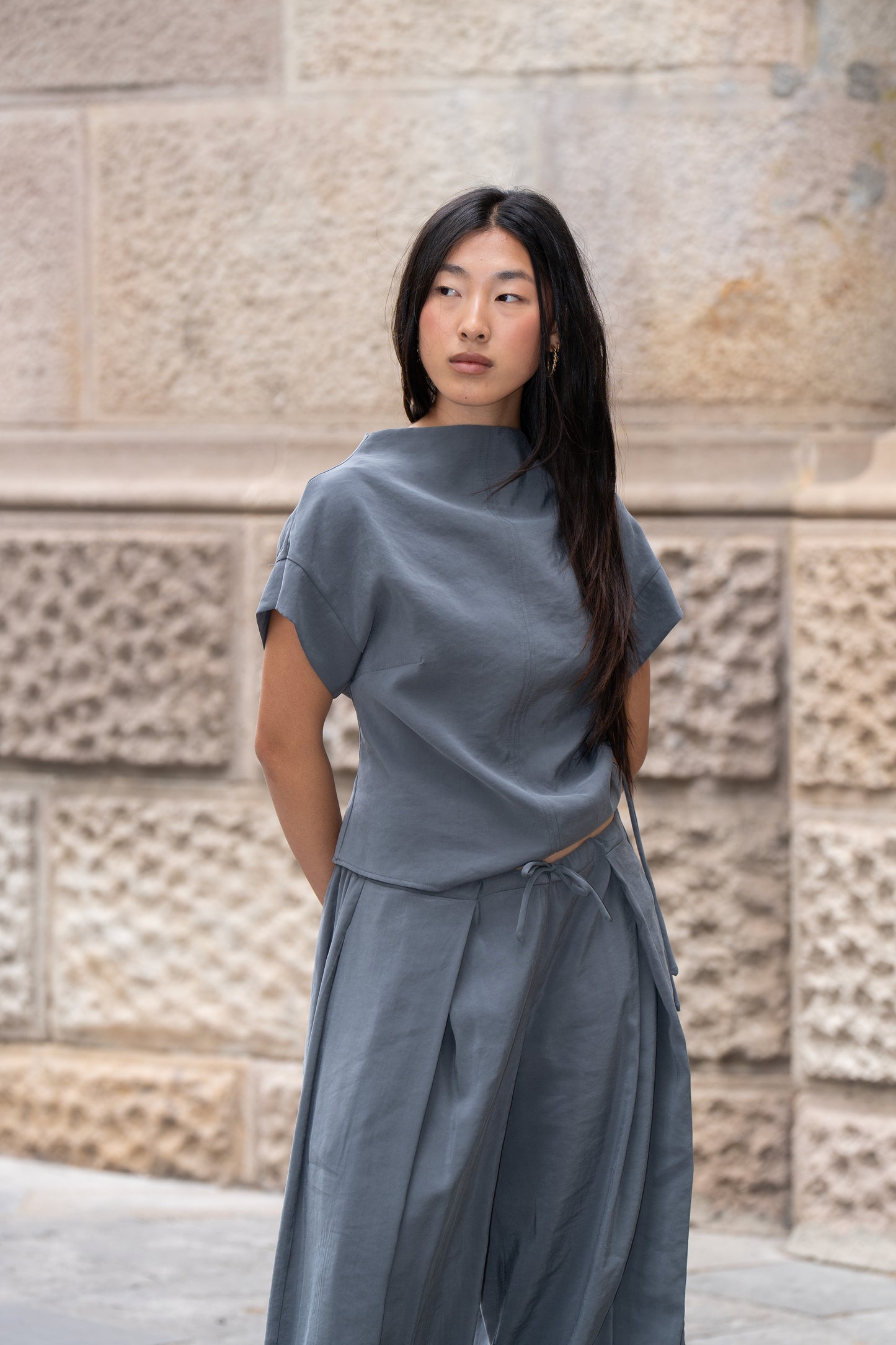 Top Gakito Gris 'Cupro Touch'