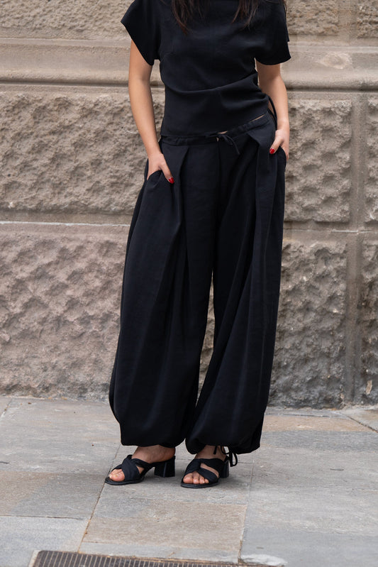 Pantalón Baki Negro 'Cupro Touch'