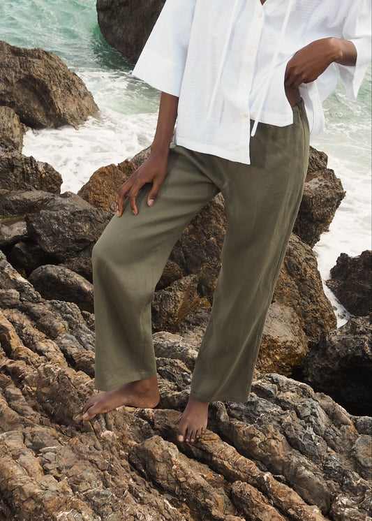 Pantalón Kimo Khaki (100% Lino)