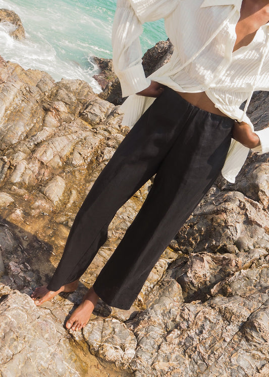 Pantalón Kimo Negro (100% Lino)