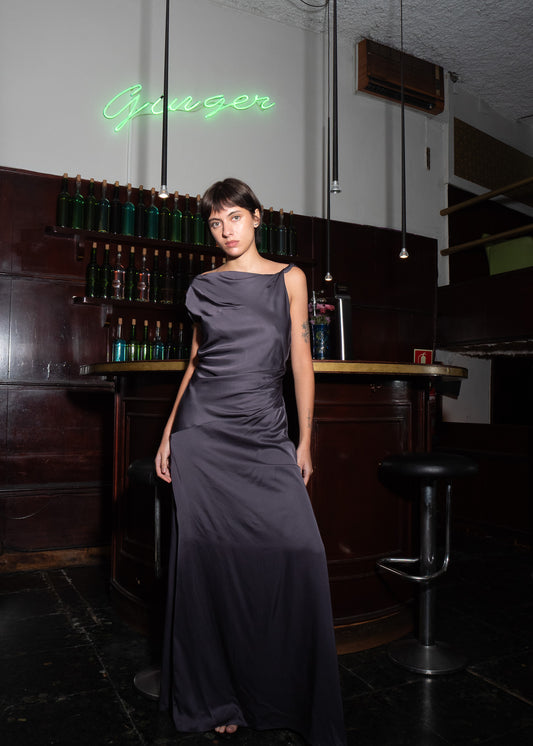 Vestido Tuin Satin Grey