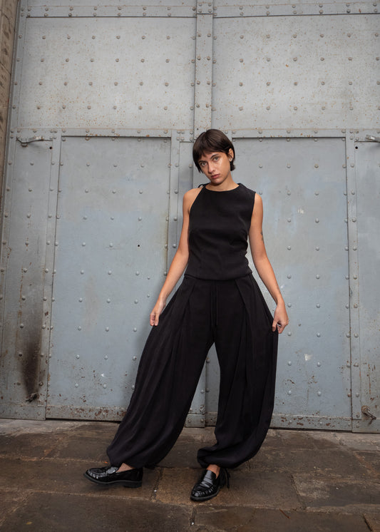 Pantalón Baki Negro 'Cupro Touch'