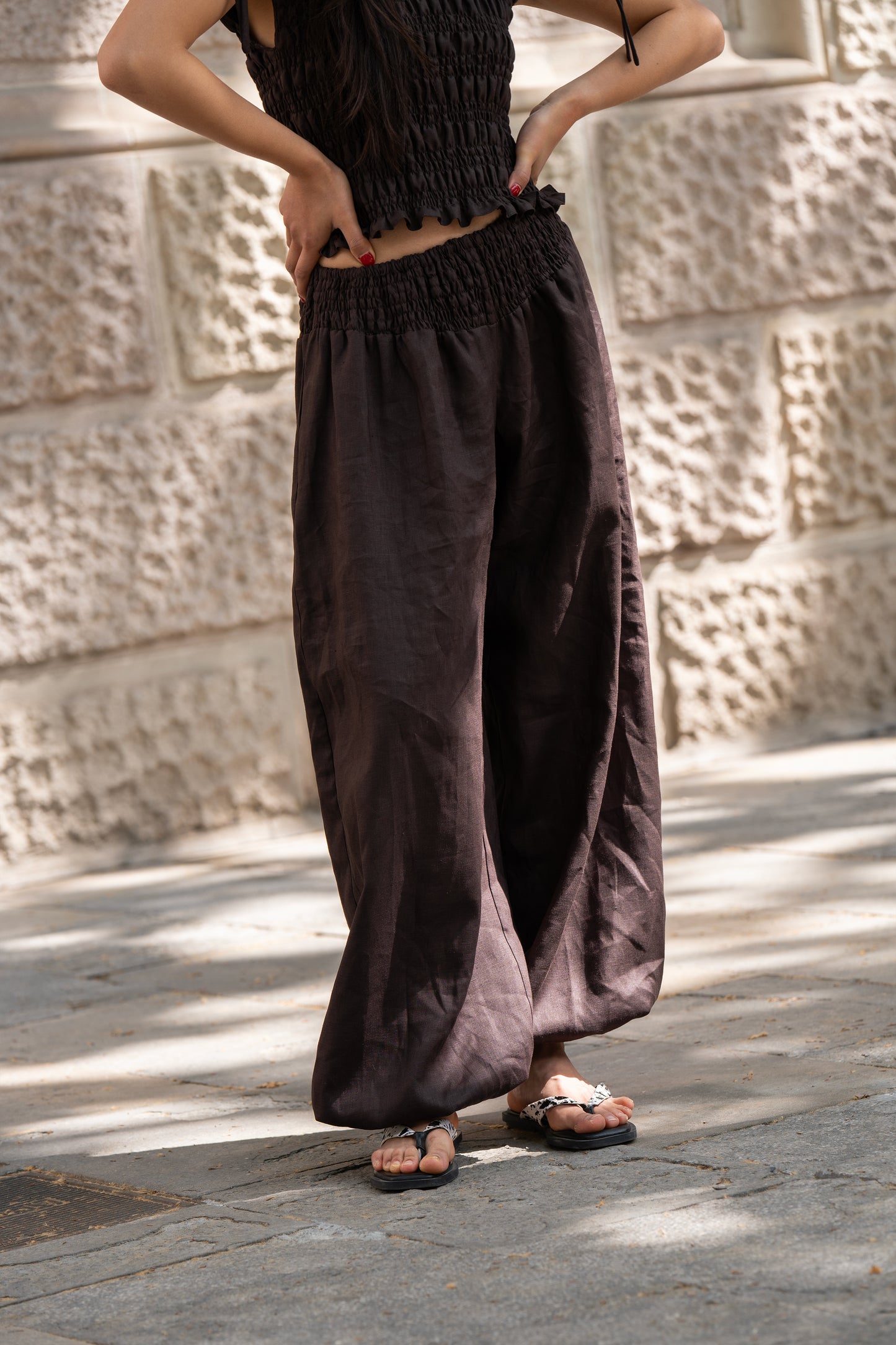 Pantalón Ren Choco (100% Lino)