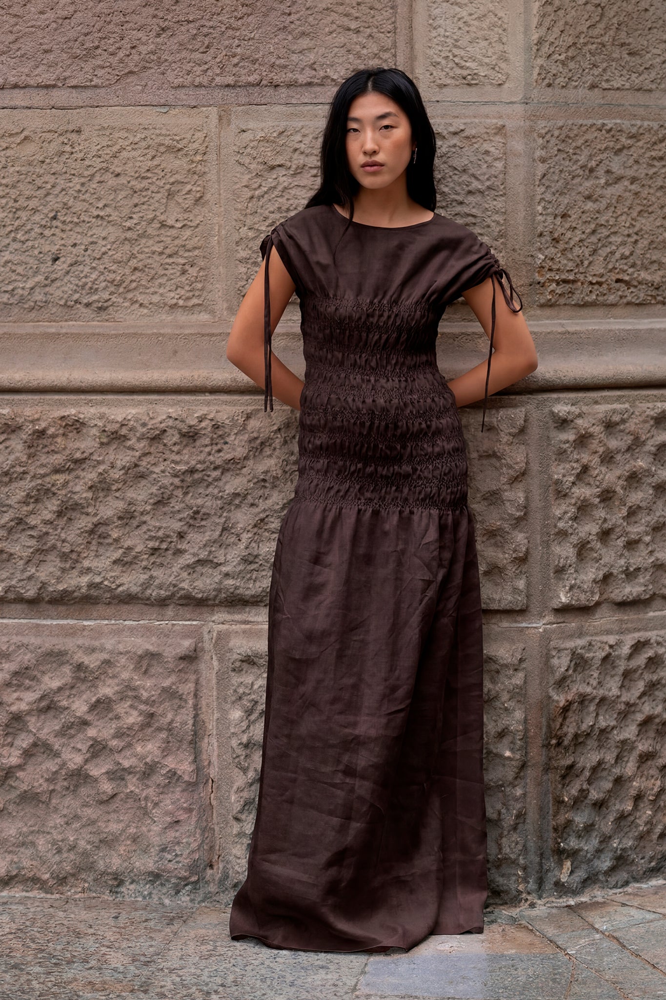 Vestido Ren Choco (100% Lino)