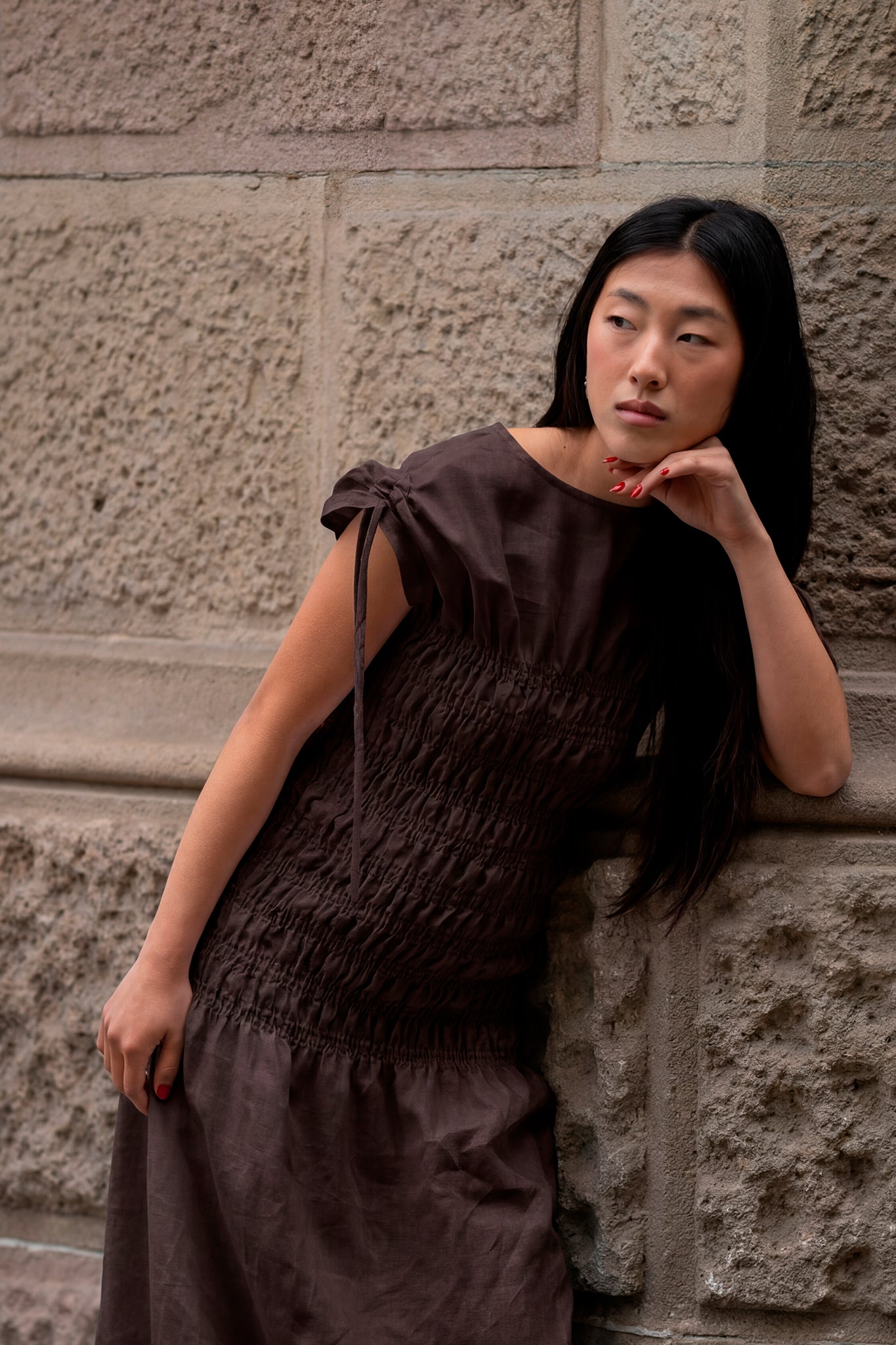 Vestido Ren Choco (100% Lino)