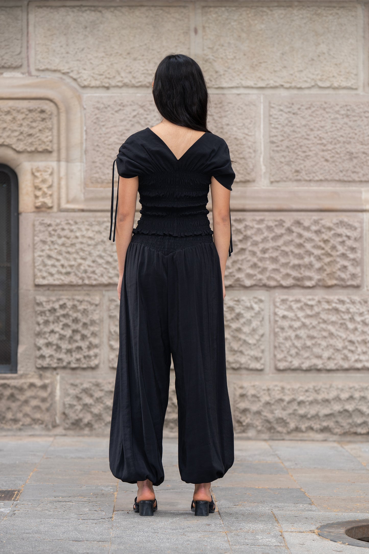 Pantalón Ren Negro 'Cupro Touch'