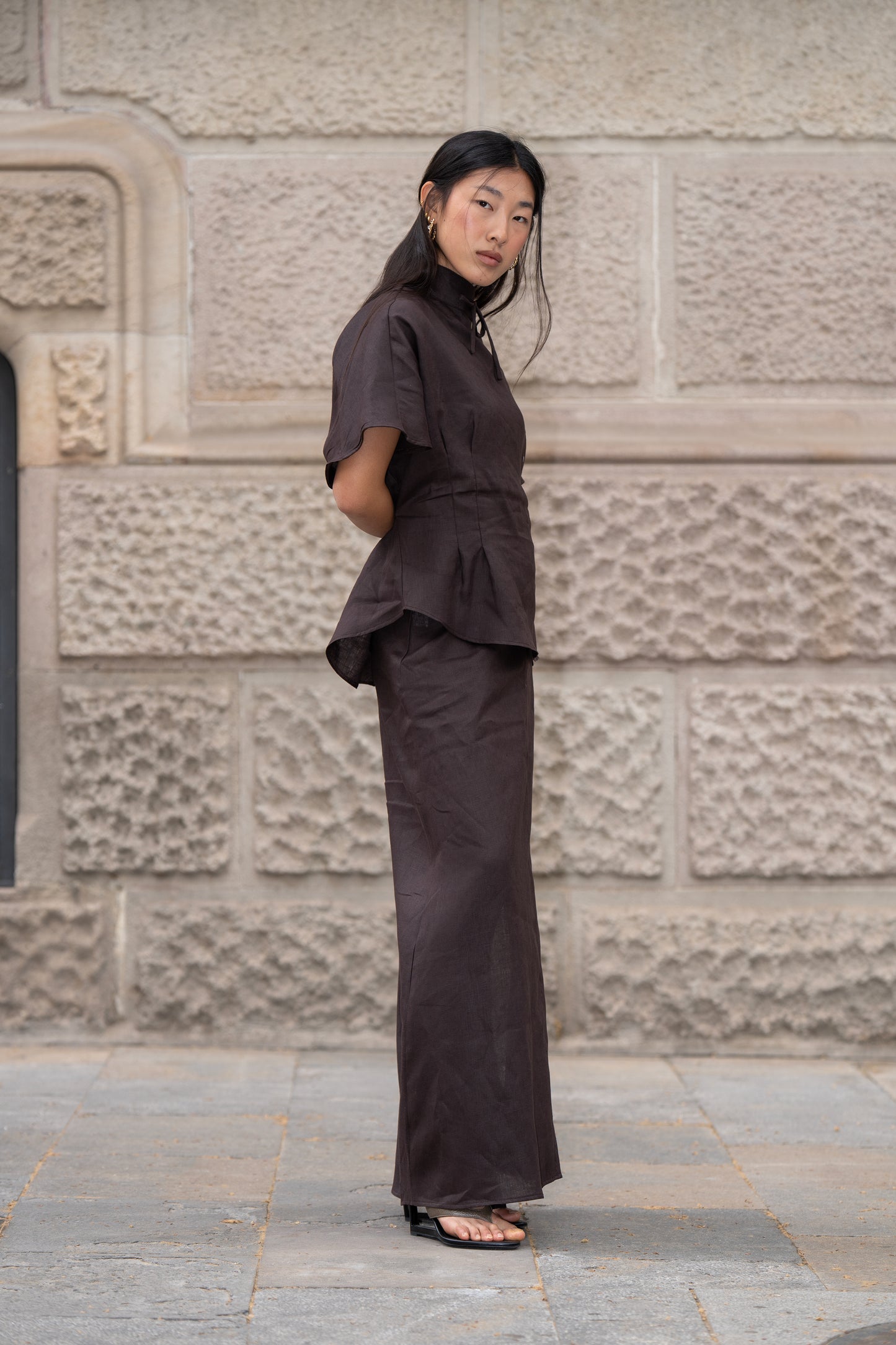 Bura Choco Skirt (100% Linen)